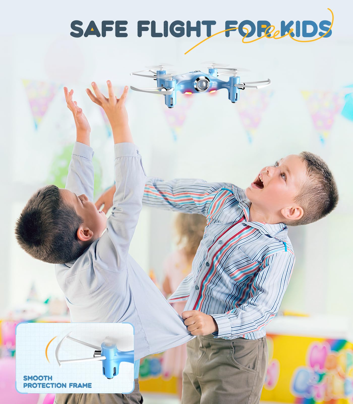 SYMA Drone for Kids,Easy Pocket RC Quadcopter with Altitude Hold, 3D Flips, Speed Switch Modes, Headless Mode, Protection Guards Helicopter Gift for Boys Girls