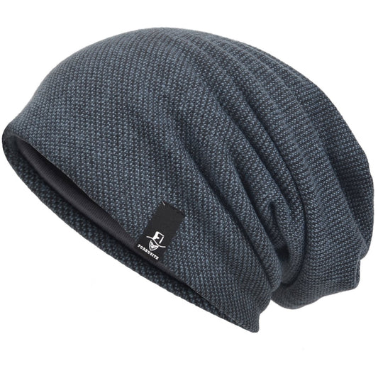 VECRY Mens Slouchy Beanie Knit Skull Cap Long Baggy Hip-hop Winter Summer Hat B305 (Navy)