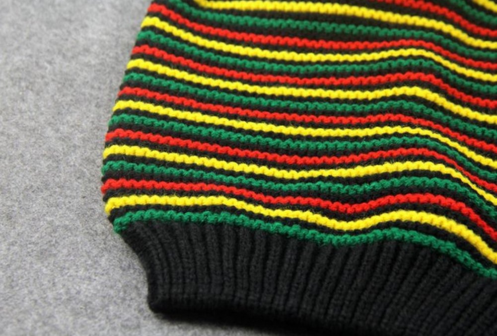 ganesha Unisex Jamaica Reggae Rainbow Stripes Oversized Slouch Winter Beanie Hat