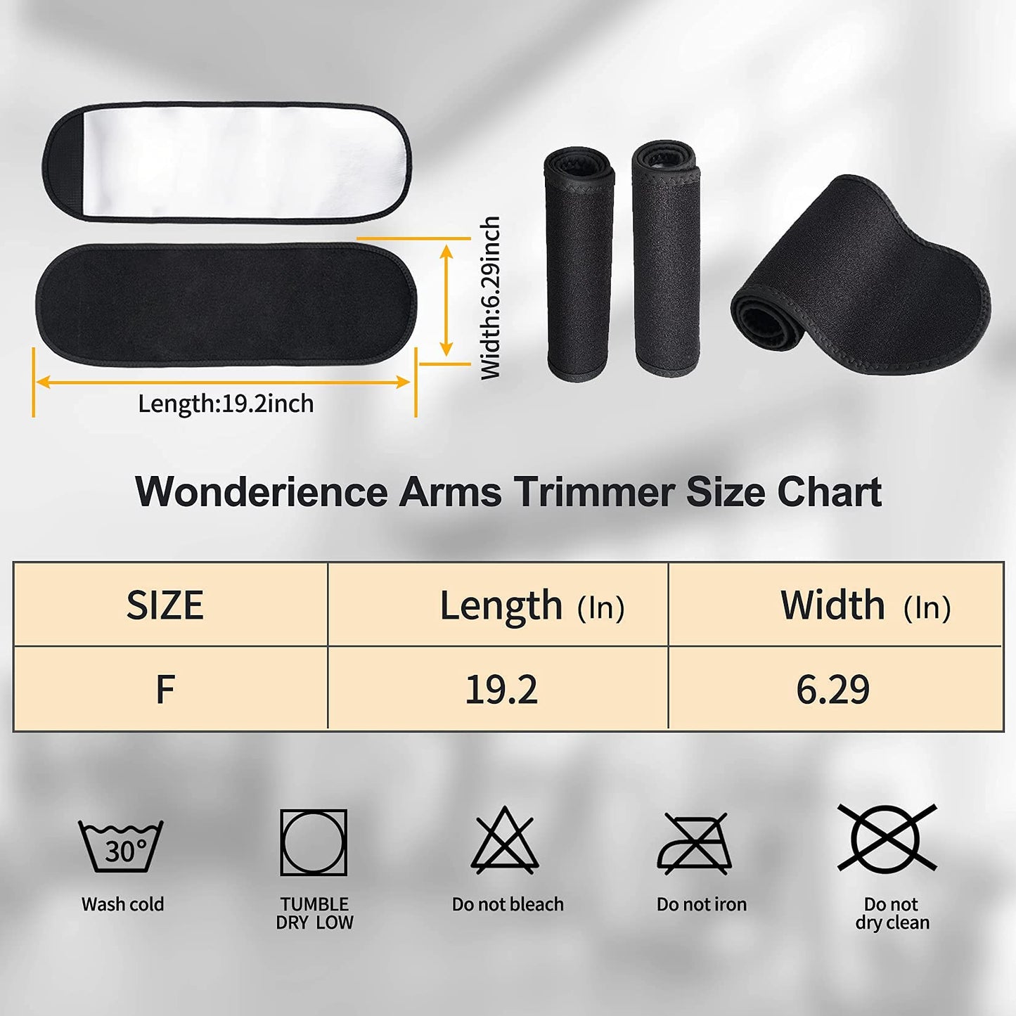 Wonderience Arm Trimmers for Women Pair Sauna Sweat Arm Shaper Bands Adjustable Arm Trainer Toner Sleeves for Sports Workout (Silver, One Size)