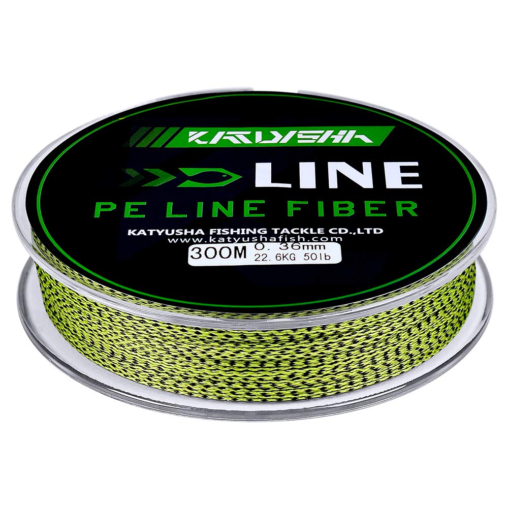 KATUYSHA Braided Fishing Line, Abrasion Resistant Zero Stretch Braided Lines 4 Strands Super Strong Superline 6Lb Test 328 Yards