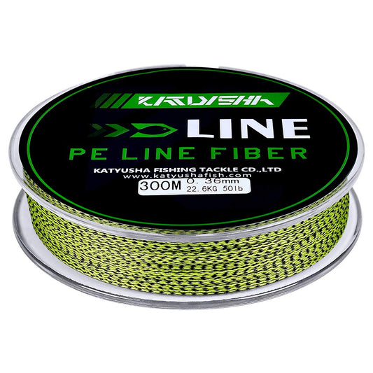 KATUYSHA Braided Fishing Line, Abrasion Resistant Zero Stretch Braided Lines 4 Strands Super Strong Superline 6Lb Test 328 Yards