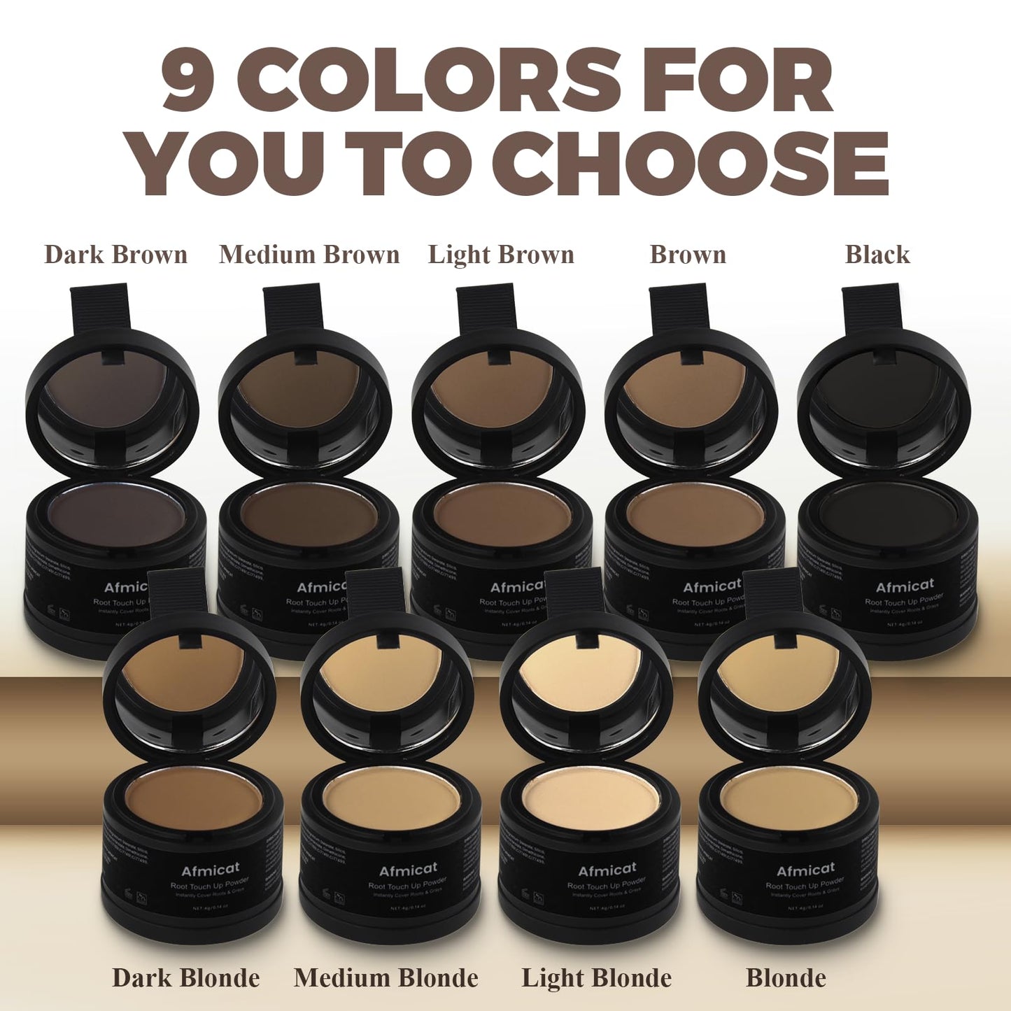 Afmicat Root Touch Up Powder, Hairline Powder for Thinning Hair, Instantly Cover Grey Hair, Root Cover Up for Women & Men, Bald Spots, Grooming, Beard Line (Light-Blonde, 0.14 Ounce (Pack of 1))