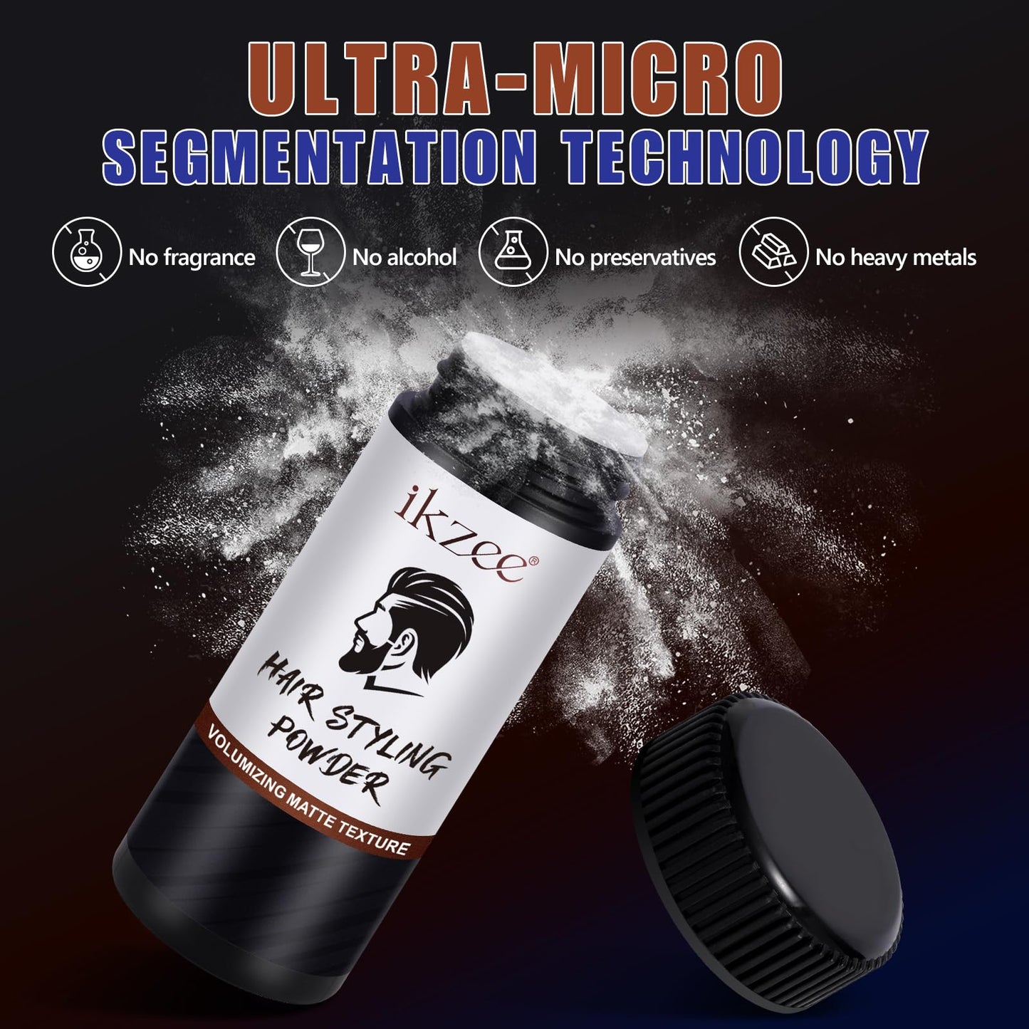 ISUNRISE Hair Styling Powder for Men - Texture Powder - Easy to Apply - Natural Matte Hairstyle - Texturizing and Volumizing - 2 Pc Set, 10g