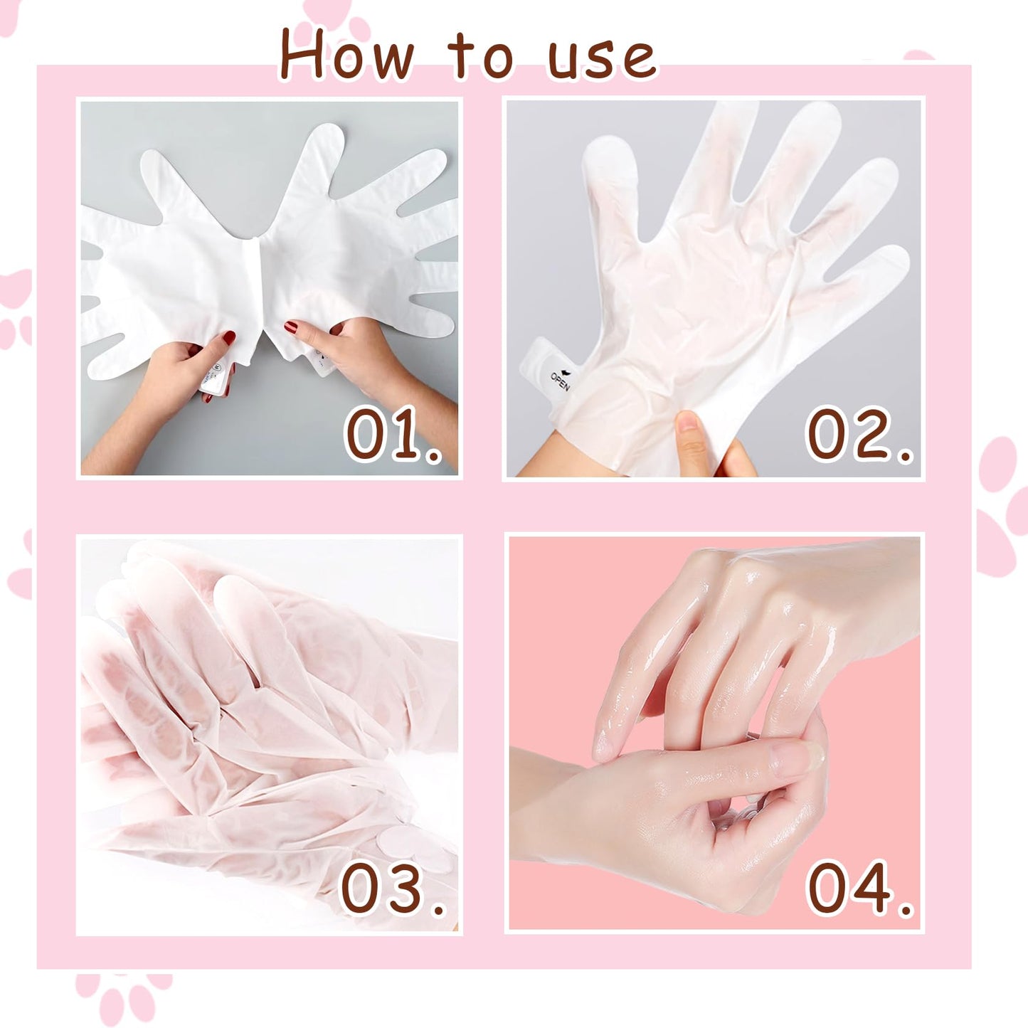 DWDiWen Hand Masks, 6 Pairs Hydrating Exfoliating Hand Peeling Mask, Smooth Hand Masks Moisturizing Gloves Overnight for Dry, Rough, Cracked Hands, Hand Skin Moisturizer Glove for Women Men（I