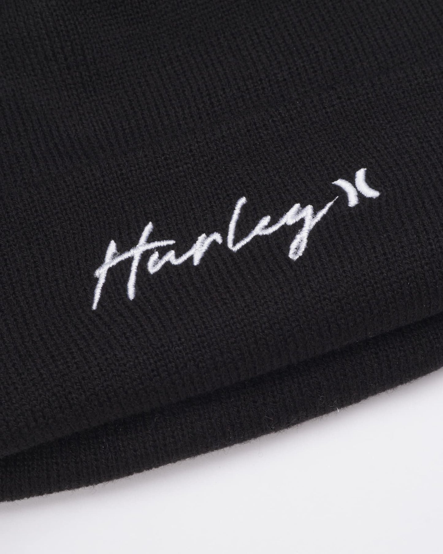 Hurley Women's Winter Hat - Script Cuff Knit Beanie, Size Medium, Black