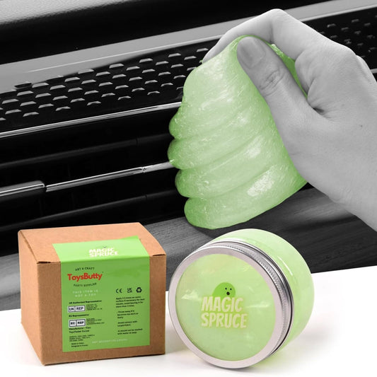 MAGIC SPRUCE Car Cleaning Gel Kit for Car Interior, High End Apple Scented Cleaning Putty in Classy Jar, Detailing Cleaning Gel Universal Dust Cleaner, for Keyboard Apple Laptop, Car Cleaning Supplies