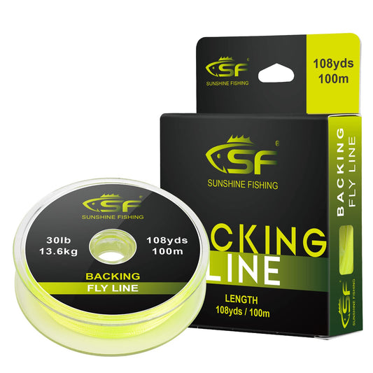 SF Fly Fishing Dacron Braided Backing Line Trout Line 30LB 100m/108yds Fluo Yellow