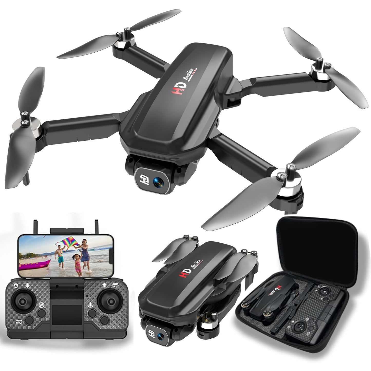 Drones with Camera for Adults 4K Foldable RC Quadcopter Drone with 1080P HD Camera Mini Drone, FPV Live Video, Altitude Hold, One Key Take Off/Landing, 3D Flip