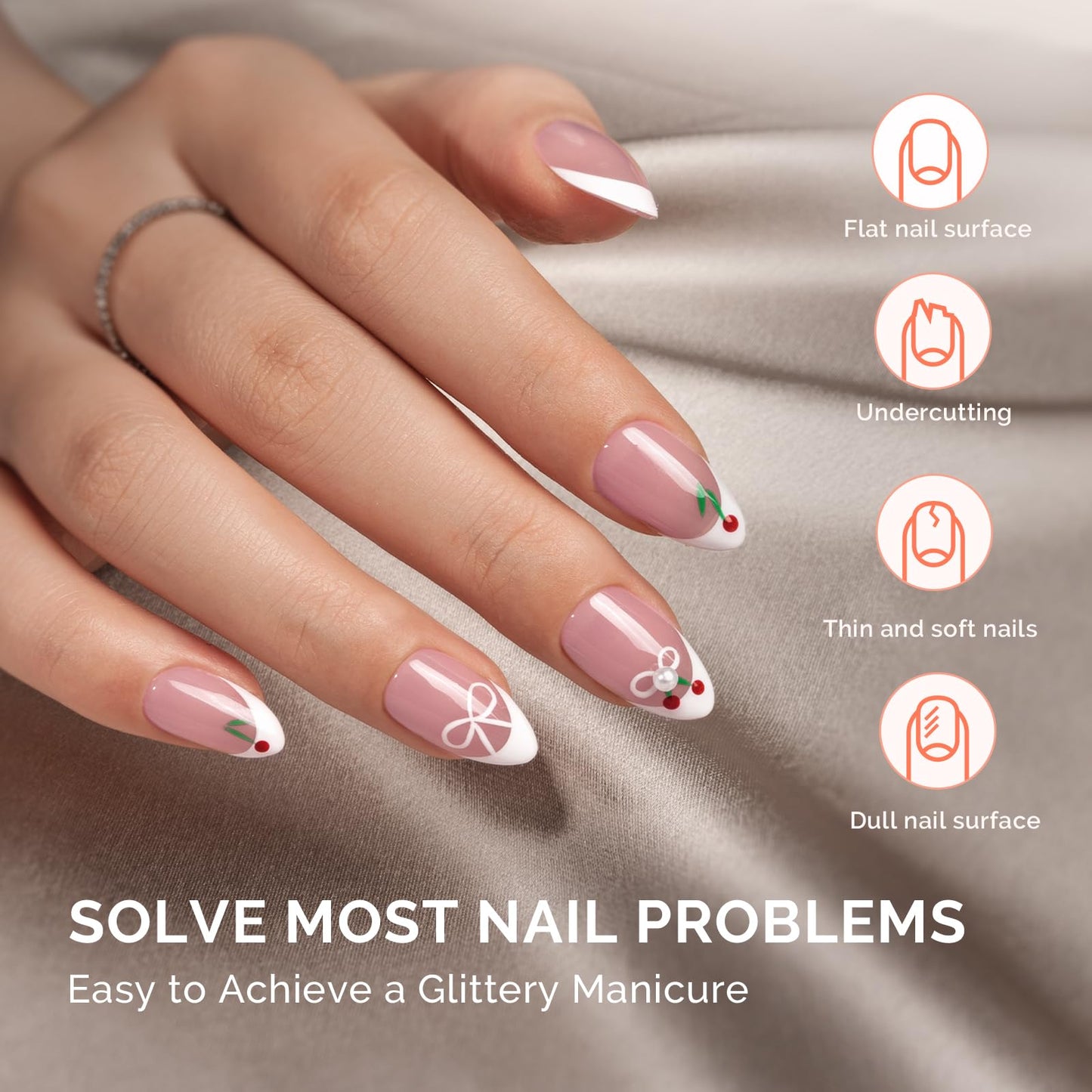 MelodySusie 2PCS Builder Nail Clear Base Gel Builder Gel for Nails Thickening, Soak Off UV Gel,Extension Gel Rhinestone Nail Glue Gel in a Bottle for Nail Art Design Gift for Women