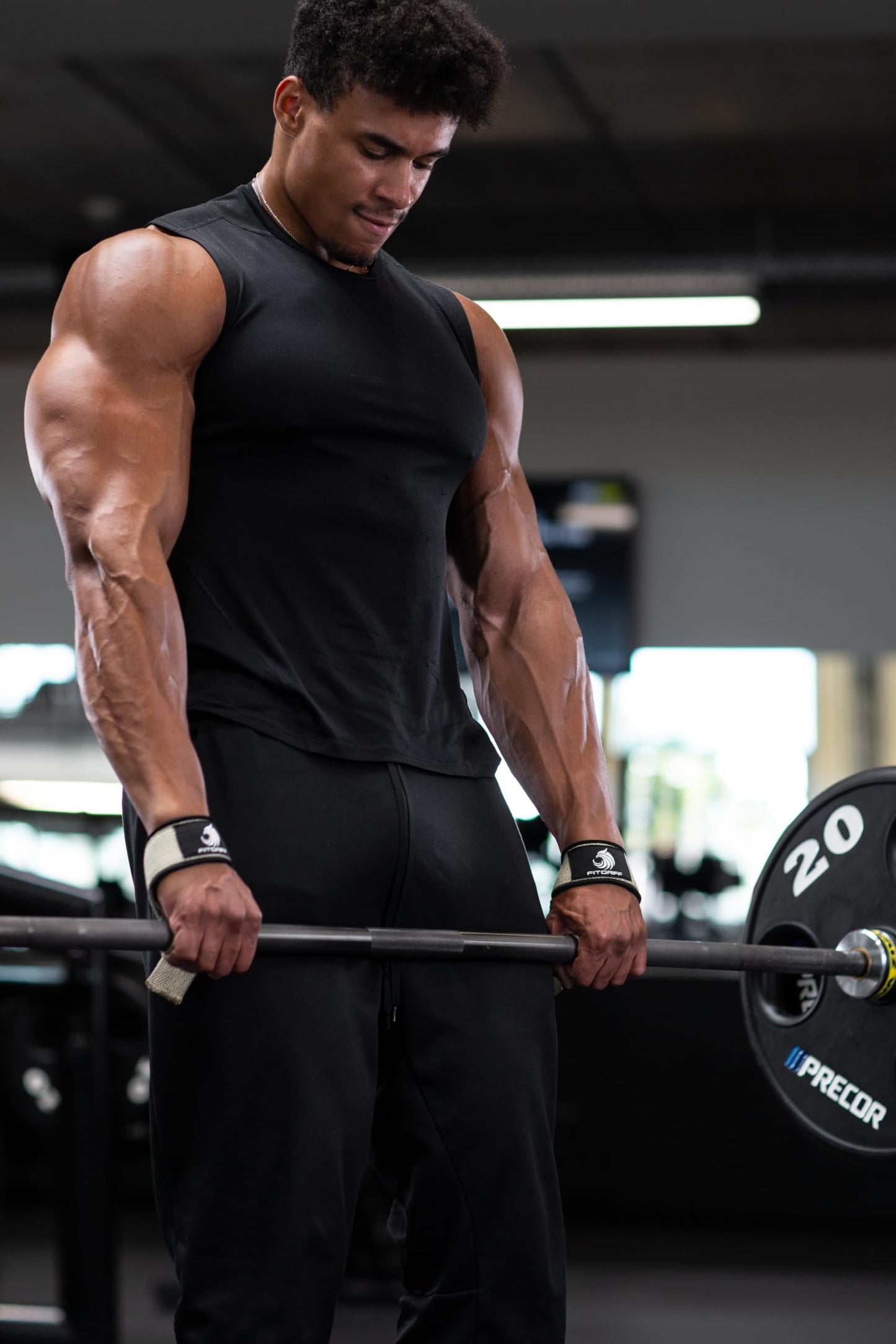 Fitgriff® Lifting Wrist Straps for Weightlifting, Gym, Deadlift, Workout (Made of Premium Cotton & Padded) - Men & Women (XS, Sand (Silicone-Grip))