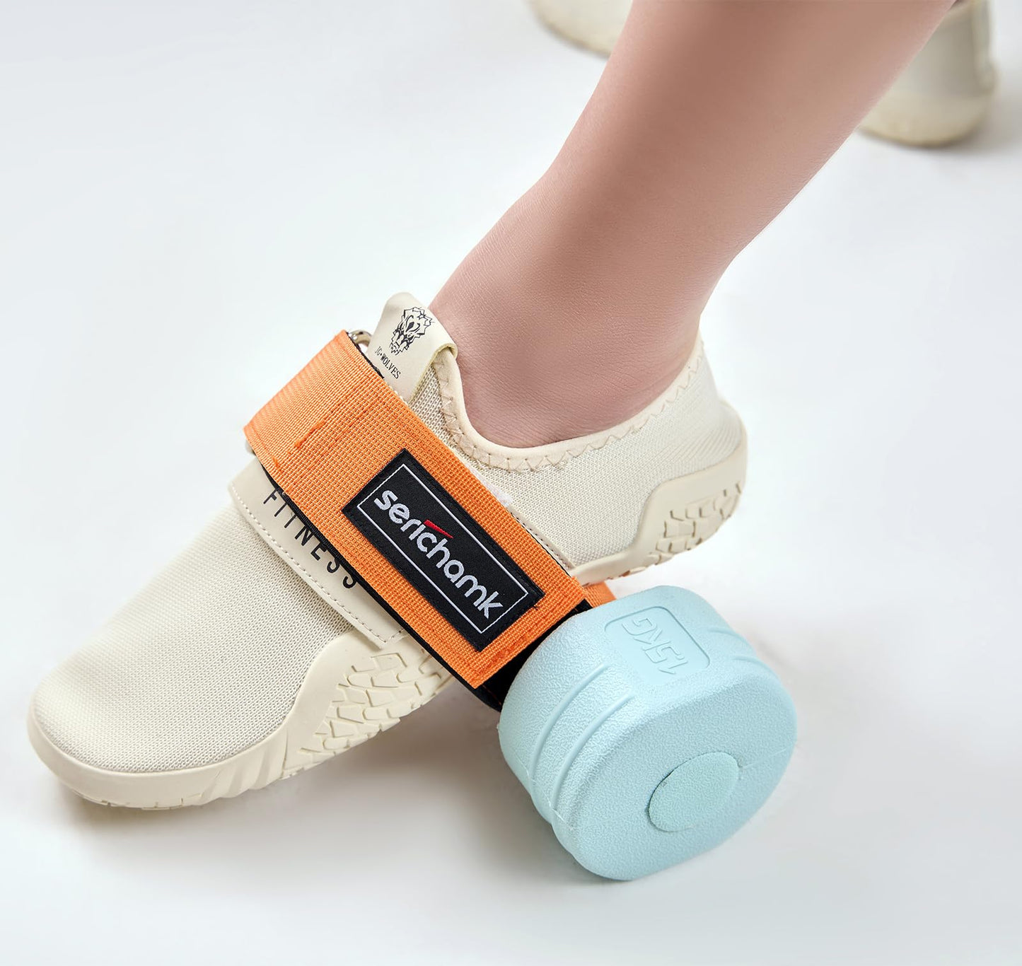 Feet Dumbbell Attachment, Tibialis Trainer Ankle Straps for Feet Weight Lifting Shin Splint, Hamstring Curls, Leg Curl Attachment at Home Gym Equipment Orange 1pc