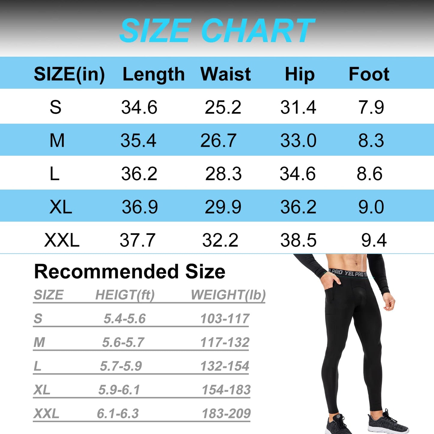 Men Thermal Compression Pants, Micro Lined Athletic Leggings for Cold Weather, Winter Gear Base Layer Bottoms