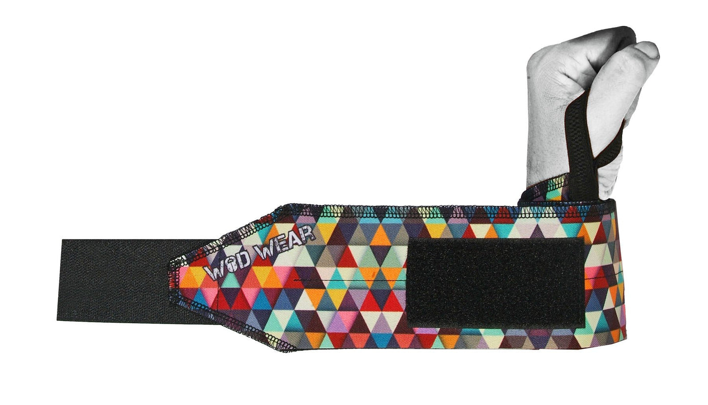 WOD Wear Wrist Wraps with Thumb Loop for Powerlifting, Strength Training, Bodybuilding, Cross Training, Olympic Weightlifting, Yoga - One Size Fits All (Diamond)