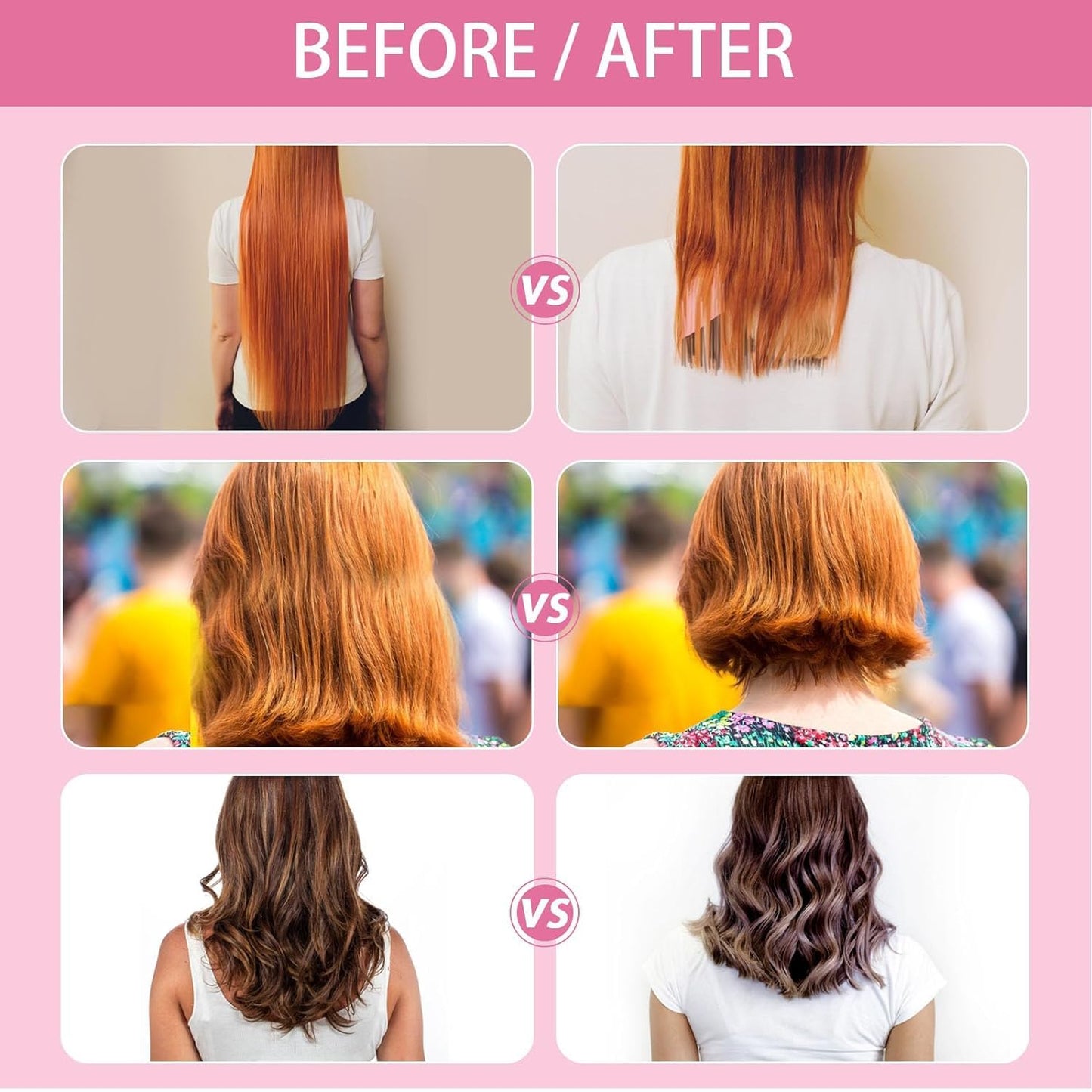 TagRecove Professional Hair Cutting Kit for Women Gifts, Easy-to-Use Split Ends Hair Trimmer, DIY Home Hair Cutting Tools for Bangs, Layers, Bobs, Practical Hair Cutting Clip, Pink