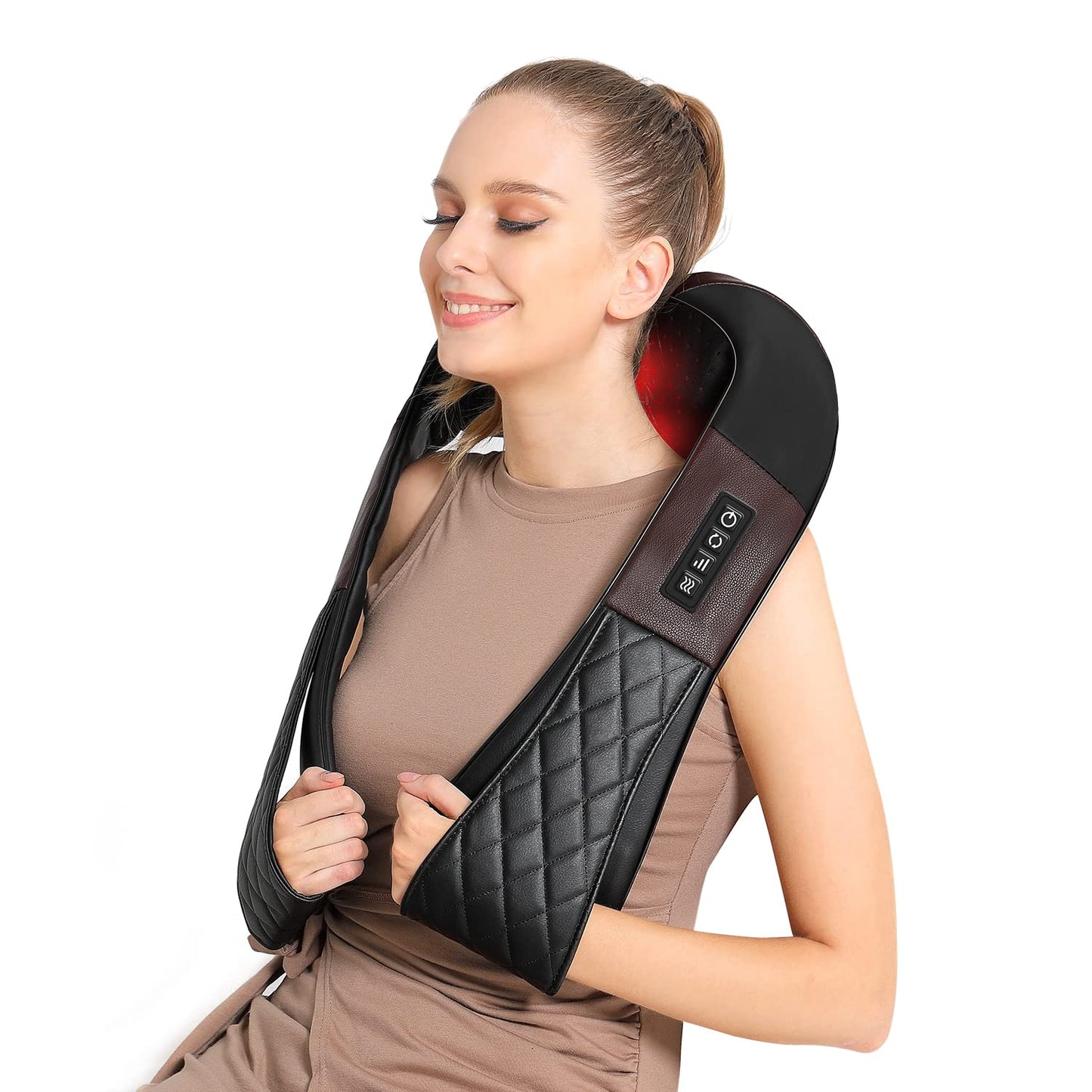 Shiatsu Neck and Back Massager with Heat, Electric Deep Tissue 4D Kneading Massage Pillow for Shoulder, Leg, Body Muscle Pain Relief - Best Gifts for Women Men Mom Dad