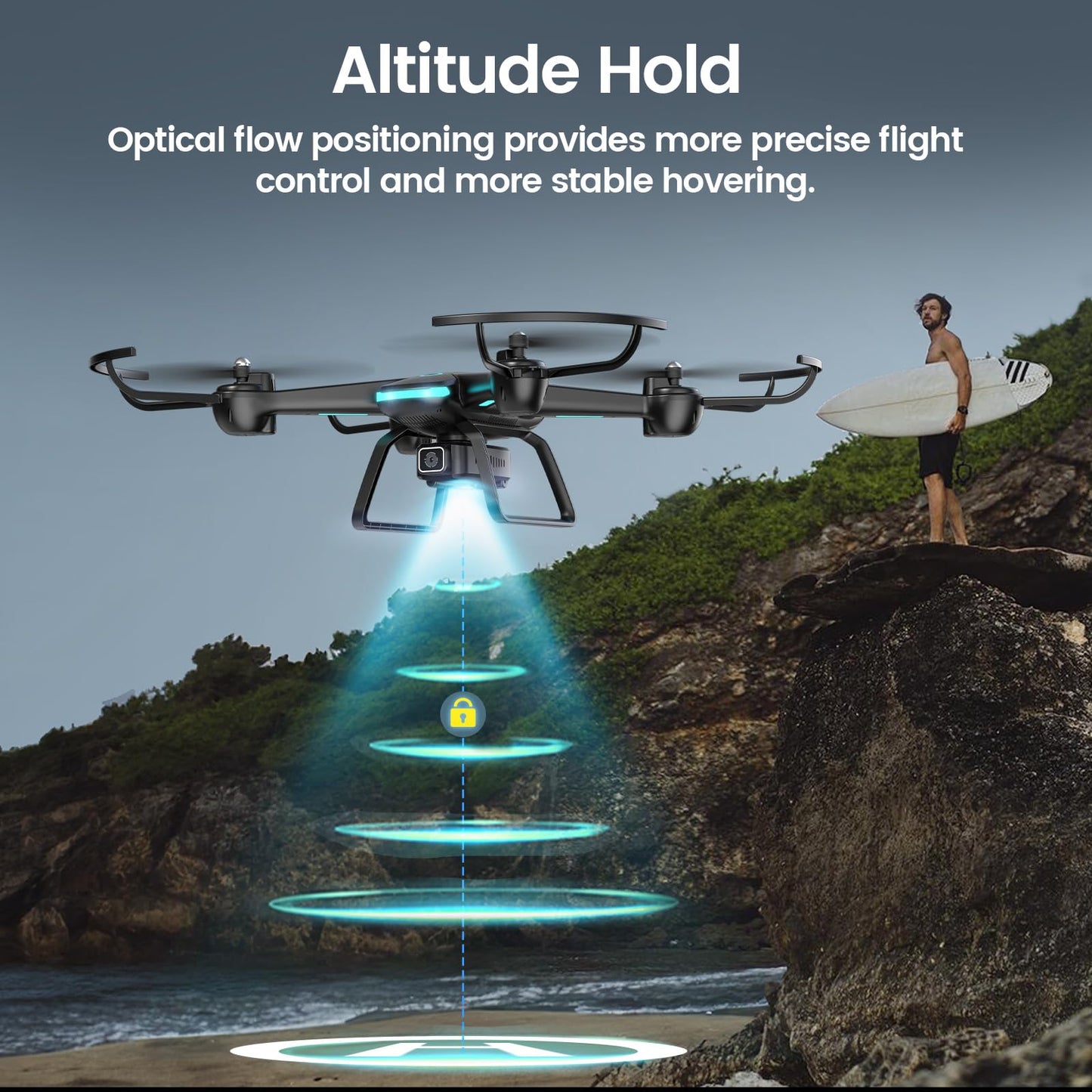 Drone with Camera for Kids 1080P HD FPV Drones, WeFone RC Quadcopter for Adults Beginners with Altitude Hold, 360 Flips, Headless Mode, One Key Start, Waypoint Fly, 2 Batteries