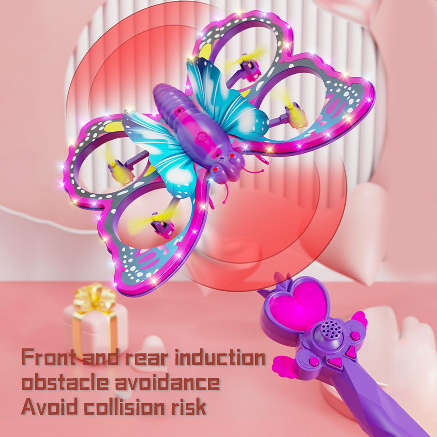 GoolRC Mini Drone for Beginners, 2.4GHz RC Butterfly Drone, RC Quadcopter with 3D Flip, Gravity Sensing, Headless Mode, Altitude Hold, LED Light, 2 Batteries, Ideal Gift for Boys and Girls