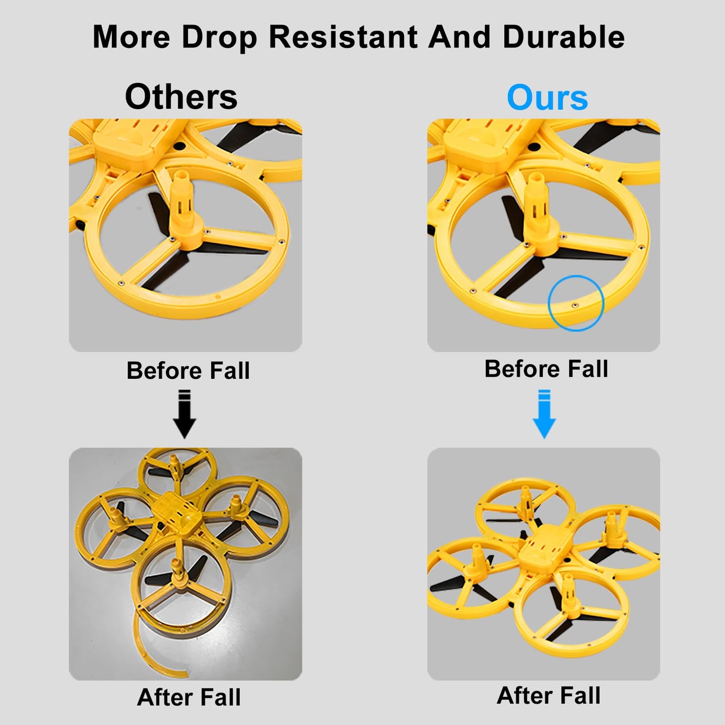 Awaiymi 2024 Upgraded Hand Controlled Drone for Kids Small Rc Quadcopter Aircraft With Smart Watch, Cool LED Remote Control Drone 360° Flips, 3 Modes, 2 Larger Capacity Batteries