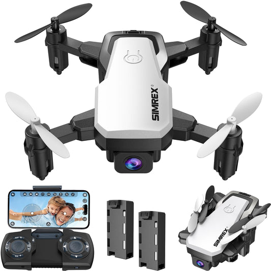 SIMREX X300C Mini Drone with Camera 720P HD FPV, RC Quadcopter Foldable Drone With Altitude Hold, 3D Flip, Headless Mode, Gravity Control and 2 Batteries, Gifts for Kids, Adults, Beginner