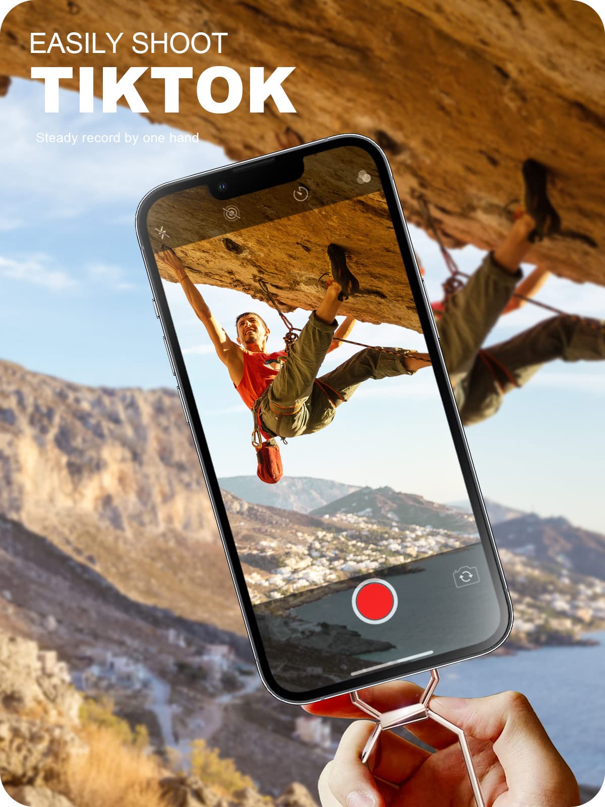 A-LuGei 𝗙𝗼𝗹𝗱𝗮𝗯𝗹𝗲 & 𝗔𝗱𝗷𝘂𝘀𝘁𝗮𝗯𝗹𝗲 Cell Phone Ring Holder Stand, Phone Kickstand for Desk, Cell Phone Holder for Hand, Ring for Back of iPhone, Metal Phone Grip for Magnetic Car Mount