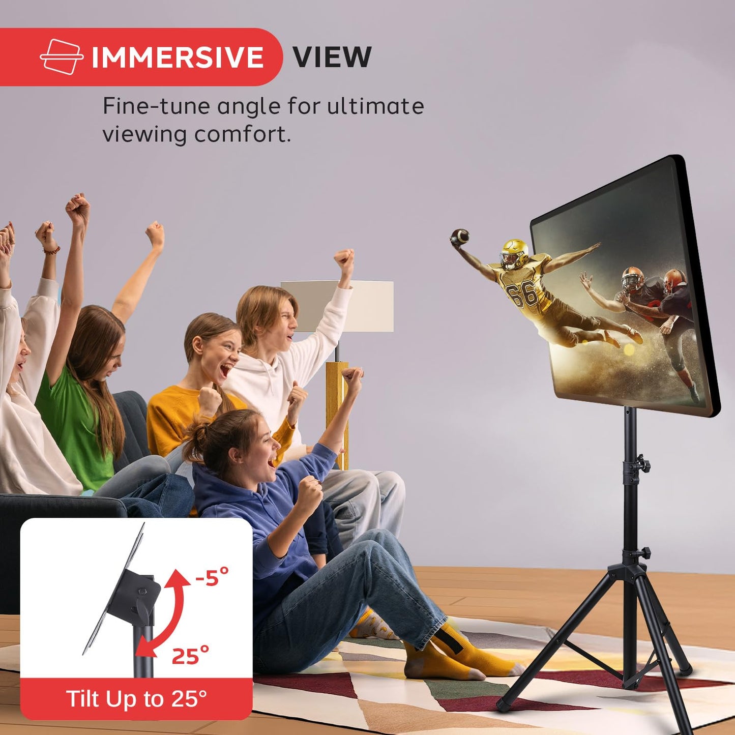 Pyle Premium LCD Flat Panel TV Tripod Stand, Portable & Foldable TV Mount for LCD/LED Flat Screen TVs up to 32", Adjustable Height, 88.8 lbs Capacity, VESA 100x200/200x200 - (PTVSTNDPT3215)