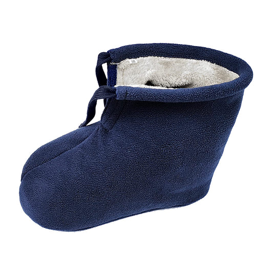 Winter Warm Cast Sock, Thick Fleece Foot Cast Cover - Below the Knee Cast Toe Boot Cover, Protective and Washable Cast Sleeve Wrap, Foot Warmer for Broken Foot, Adjustable Drawstring, Navy Blue
