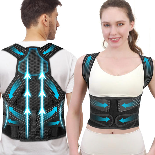 J.COXLOD Posture Corrector for Men Women with Bionic System - Upgraded Back Brace, Adjustable Full Back Support, Shoulder Straightener, Neck, Upper and Lower Back Pain Relief