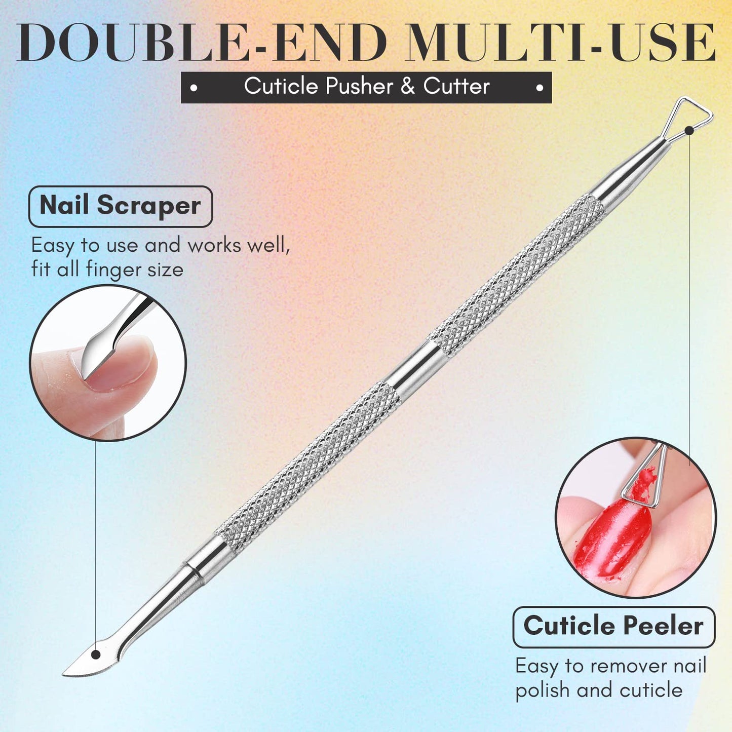 Makartt Nail Polish Nail Gel Remover Soak Off Gel Nail Polish Remover Foil Wraps 200pcs with Larger Cotton Pad 1 pcs Cuticle Pusher Valentine's Day Gift, R-01