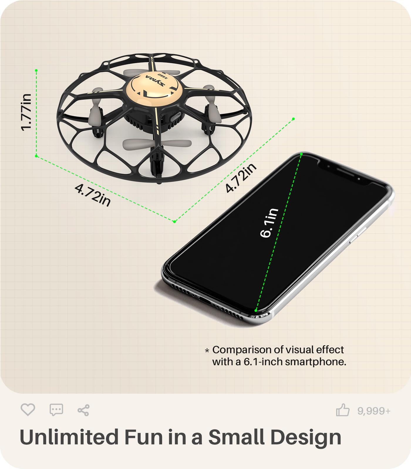 SYMA Drone for Kids with 7-Color LED Light, X660 Mini Drone with 3D Flip, Rotary Ascent, Headless Mode, Speed Switch and Full Protection RC Toys Gifts for Beginners Adults