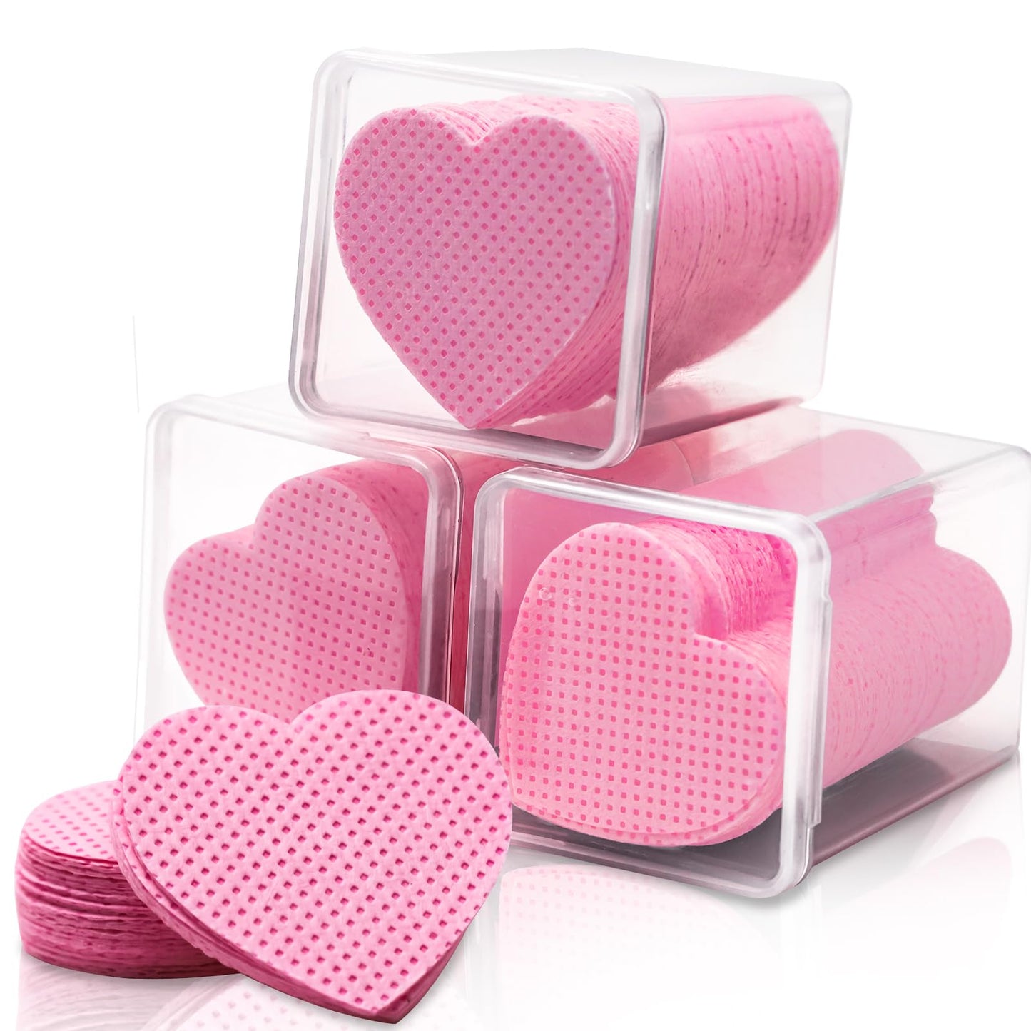 Embagol 600 PCS Eyelash Extension Glue Wipes - Lint Free, Non-Woven Fabric for Lash Extension Supplies and Nail Polish Remover (Pink)