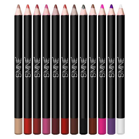IS'MINE Matte Lip Liner Pencil Set - 12 Assorted Colors Natural Lip Makeup Soft Pencils Waterproof and Longwear Ultra Fine Lip Liners (Color Set-3)