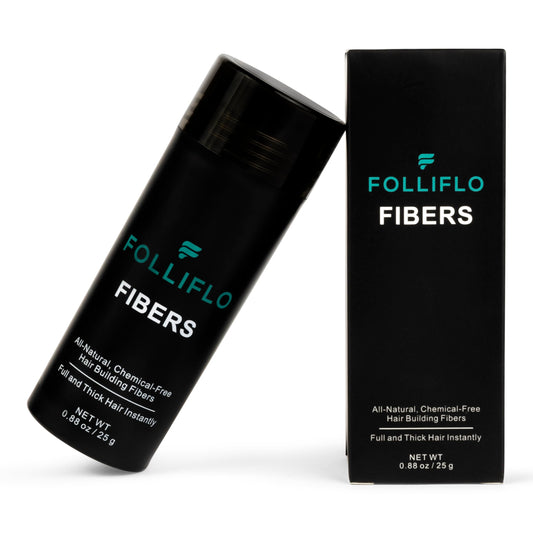 Folliflo Hair Fibers - Thinning Hair Solution - Fiber Spray & Filler Powder (Light Brown)