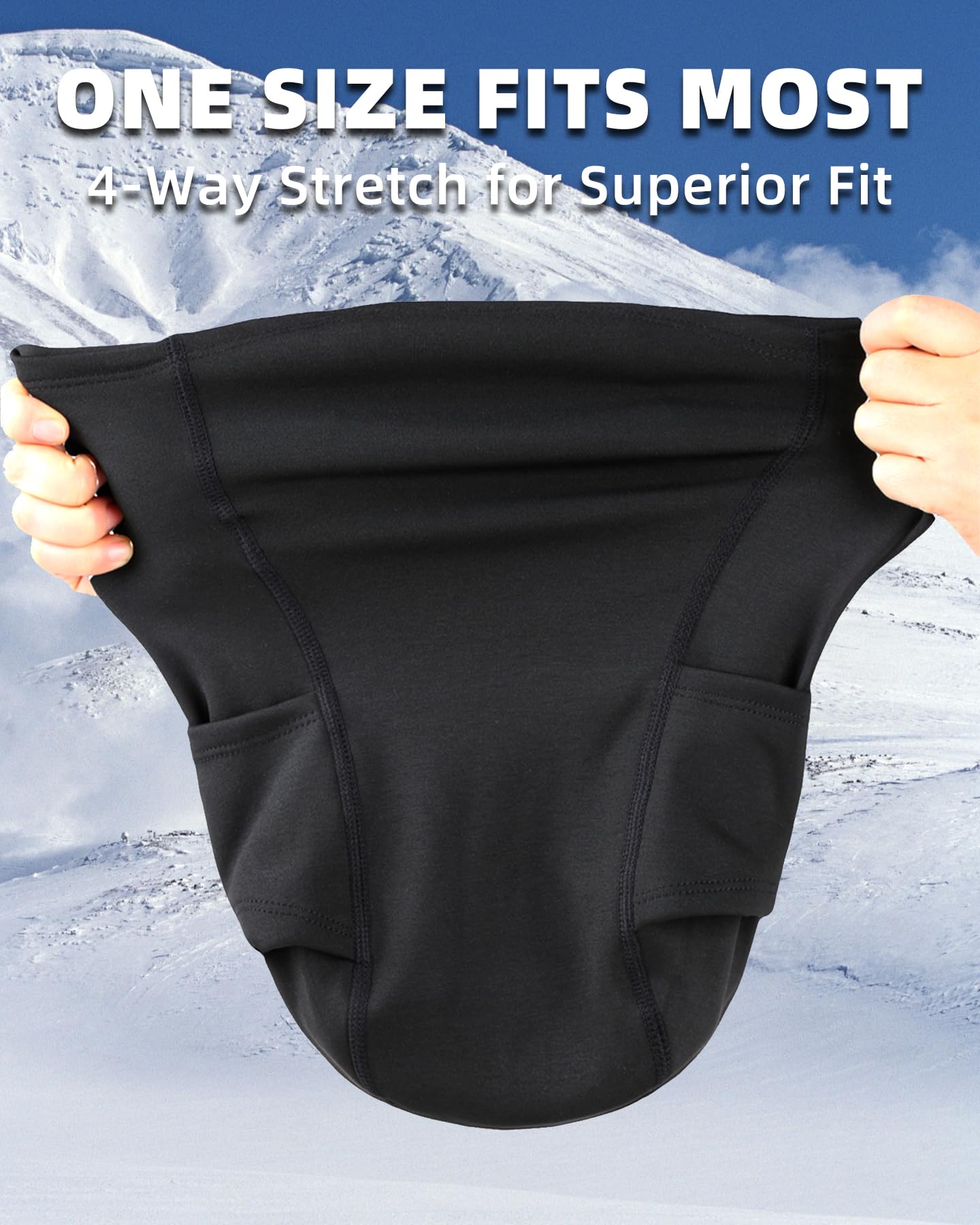 SoeKewo Balaclava Winter Ski Mask Fleece Thermal Face Mask Covering for Cold Weather Skiing Cycling Men Women, Gray