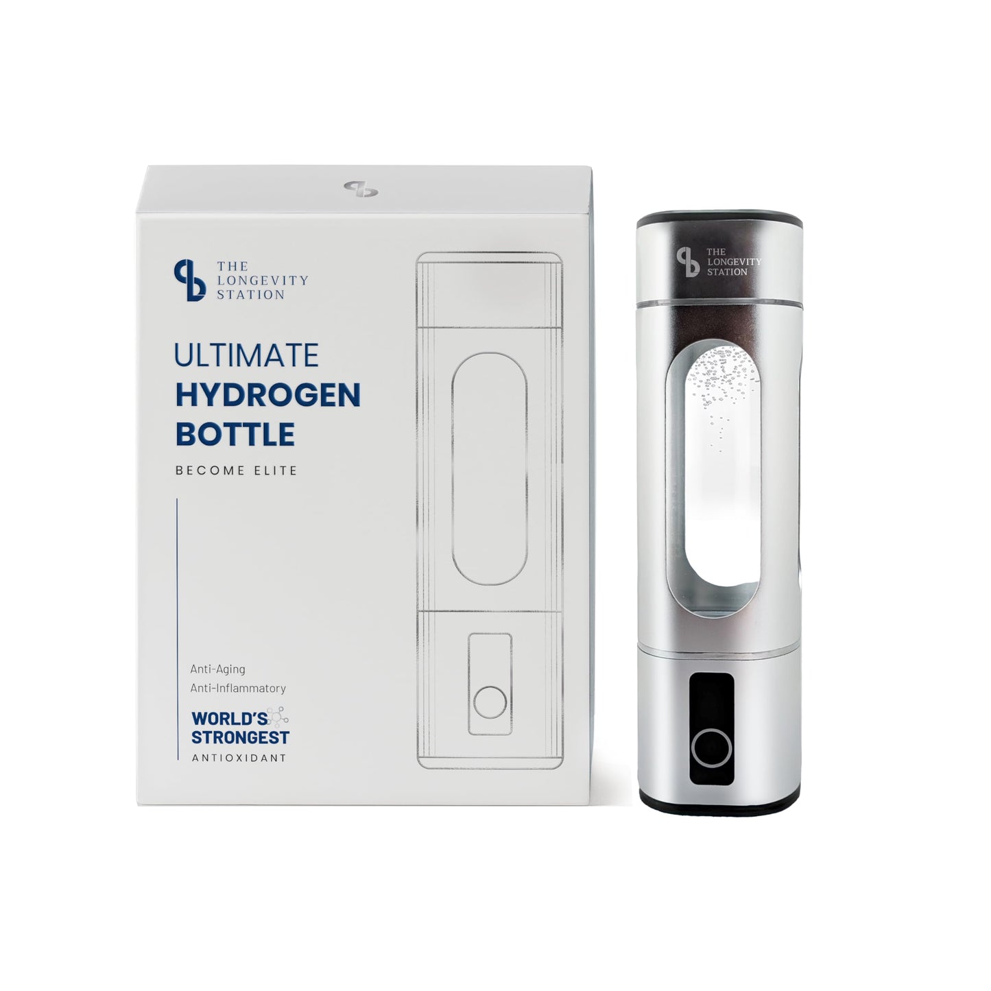 The Longevity Station Hydrogen Water Bottle – Up to 8.00 PPM Hydrogen-Rich Water, World’s Strongest Antioxidant, Anti-Aging & Anti-Inflammatory Benefits, Portable SPE/PEM Tech for Optimal Hydration