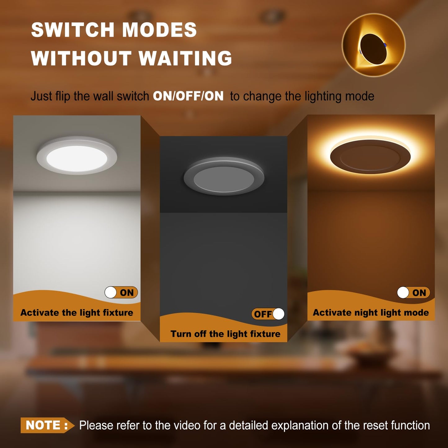 VOLISUN 12 Pack 6 Inch 5CCT Recessed Light with Night Light,Canless LED Recessed Lighting 6 inch,2700K-5000K Selectable,12W=130W,1080LM Dimmable Recessed Ceiling Wafer Lighs,ETL Certificated