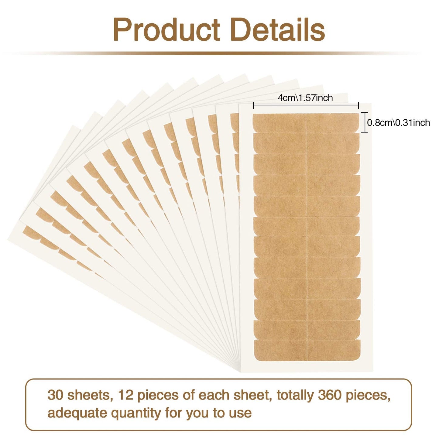 Blulu 360 Pcs Hair Extension Tape Tabs Bulk Double Sided Strong Adhesive Hair Tape in Extension Replacement Wig Strip Waterproof Beauty Tool for Hair Lace Wigs Toupee Hairpiece Supply(Nude Color)