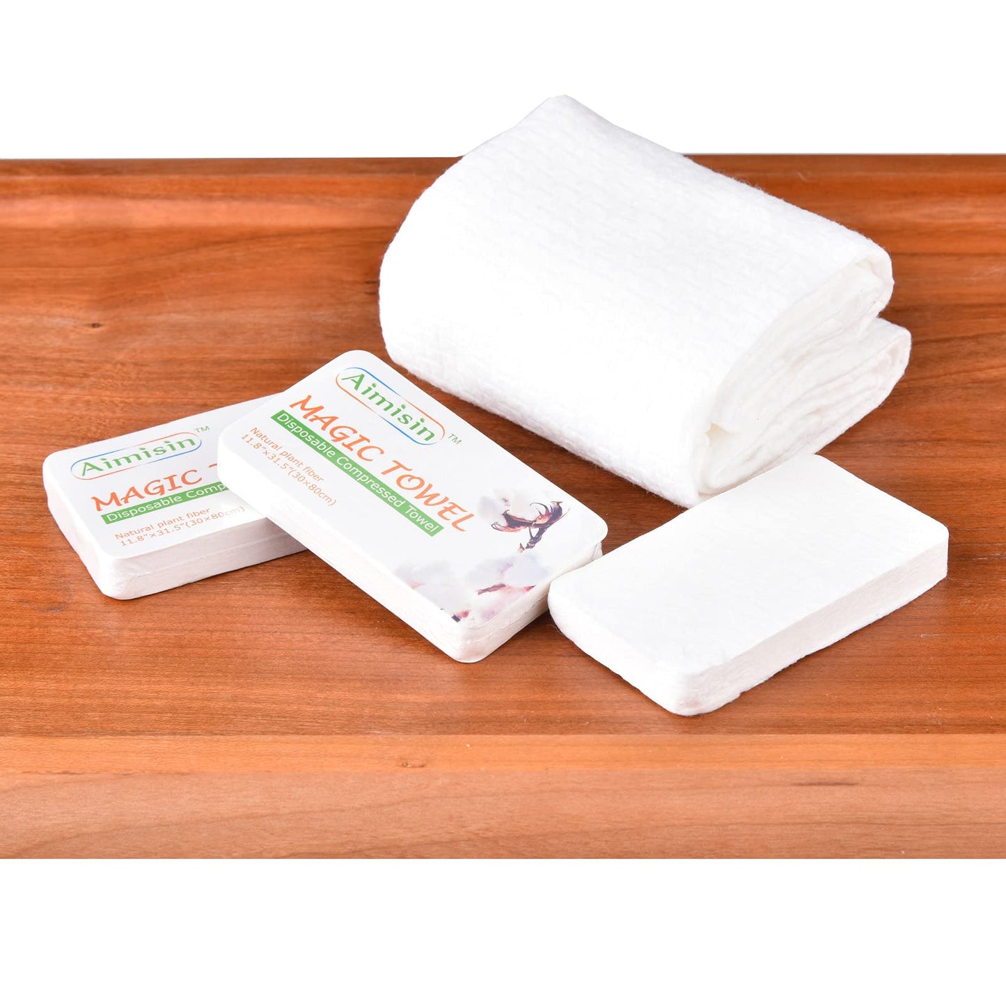 Aimisin Compressed Towels Disposable Soft Durable Towels 100% Cotton for Home Bathroom Travel Camping (M-11.8''x 31.5''-1pack(10pcs))