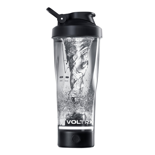 VOLTRX VortexBoost Electric Shaker Bottle, USB C Rechargeable Protein Shake Mixer, Shaker Cups for Protein Shakes and Meal Replacement Shakes, BPA-Free, Made with Tritan, Black