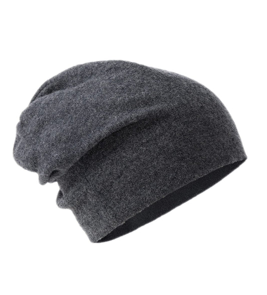 Villand 100% Merino Wool Beanie Hat for Women and Men with Gift Bag, Double-Layered Wool Hat, Knitted Ski Cap for Winter (Dark Gray)