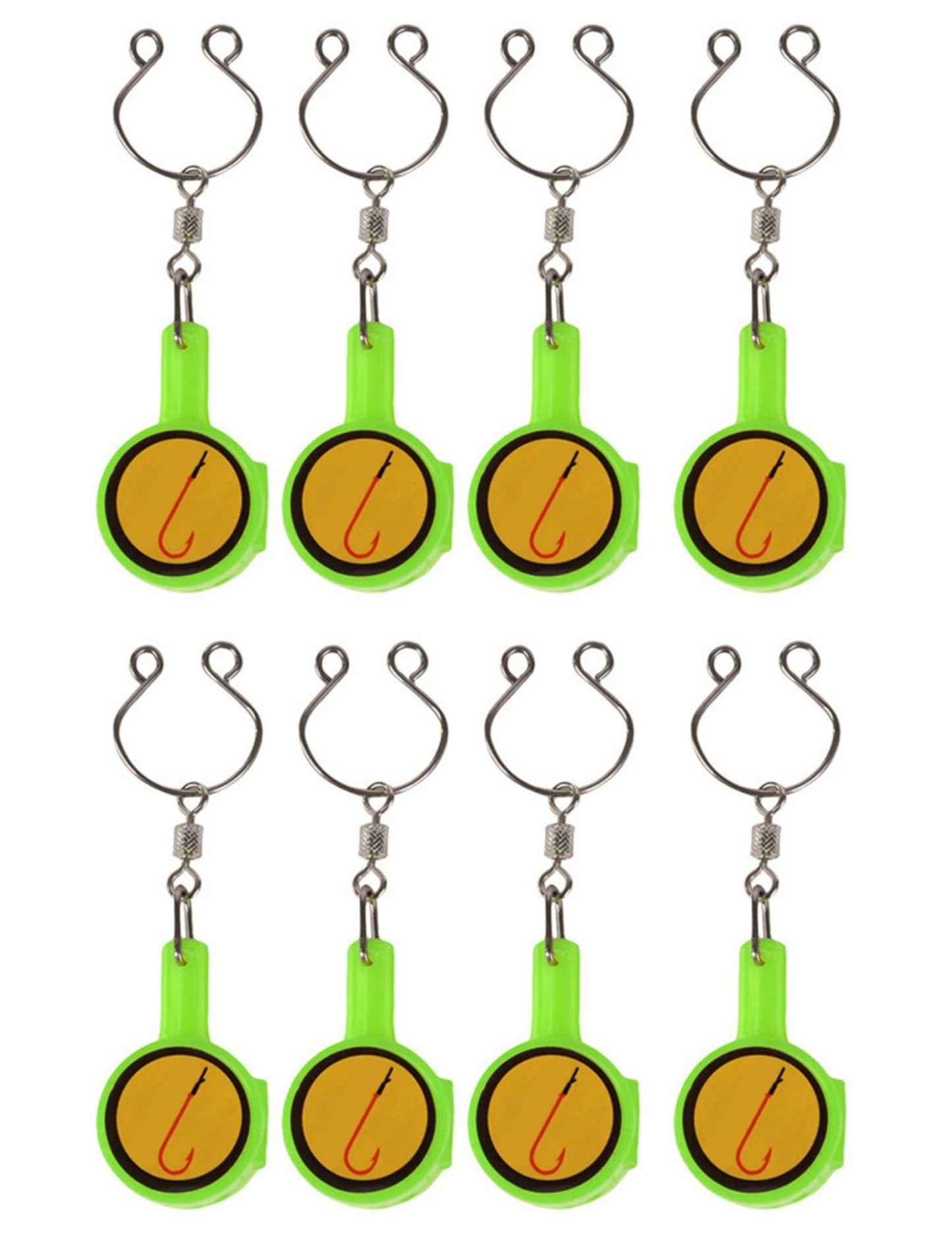 Mercury USA 8pcs Fishing Knot Tying Tool Gadget | Fishing Line Cutter | Multifunctional Safety Fishing Tool | Easy Hook Storing Device | Handy Tool for Fisherman | Ice Fly Fishing (Green)