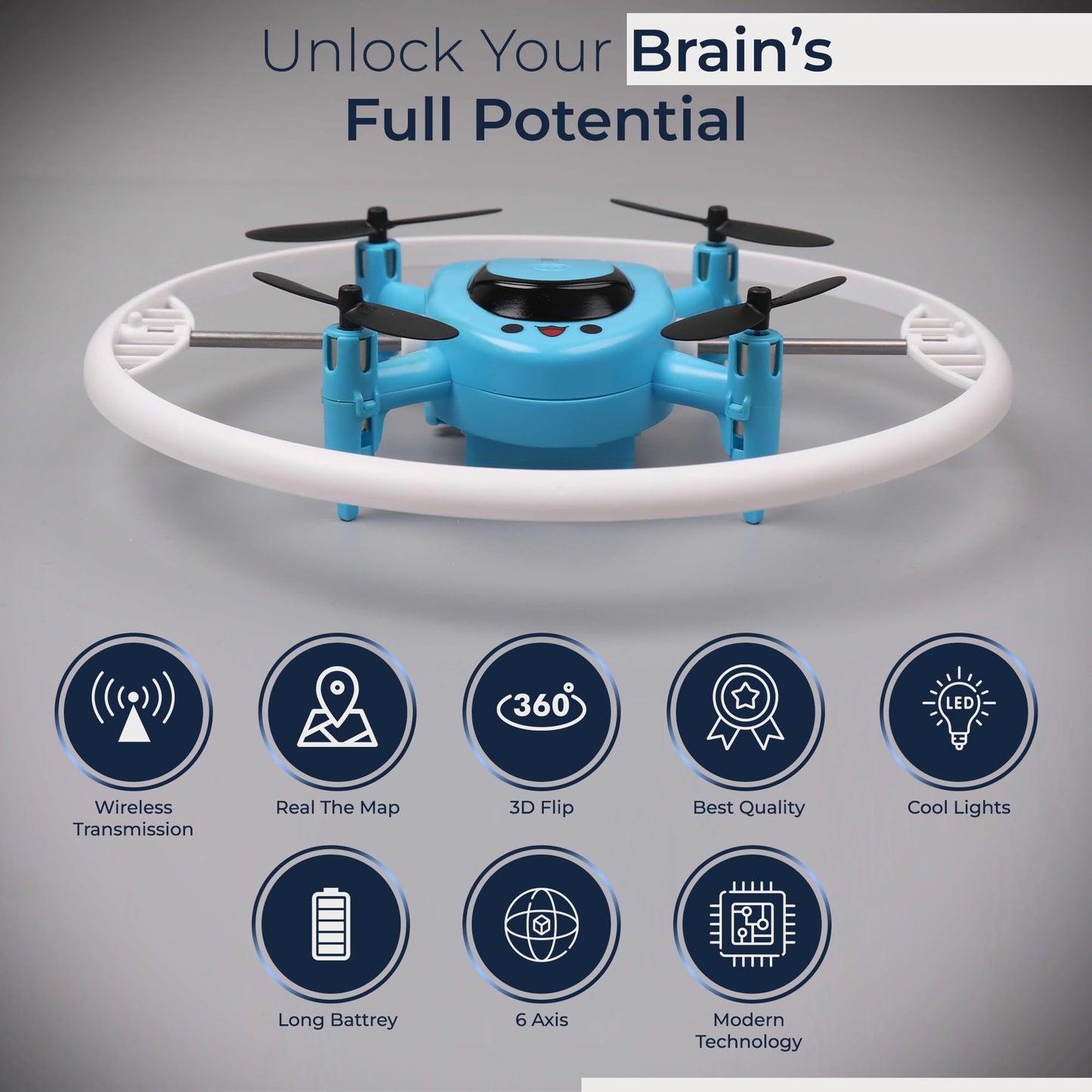 Mini Drone for Kids and Beginners - Small RC Drone with Cool LED Lights, 360° Flip and 90° Surround Flight - with Batteries, Extra Propellers and Remote Control - Long Battery Life, Easy to Use