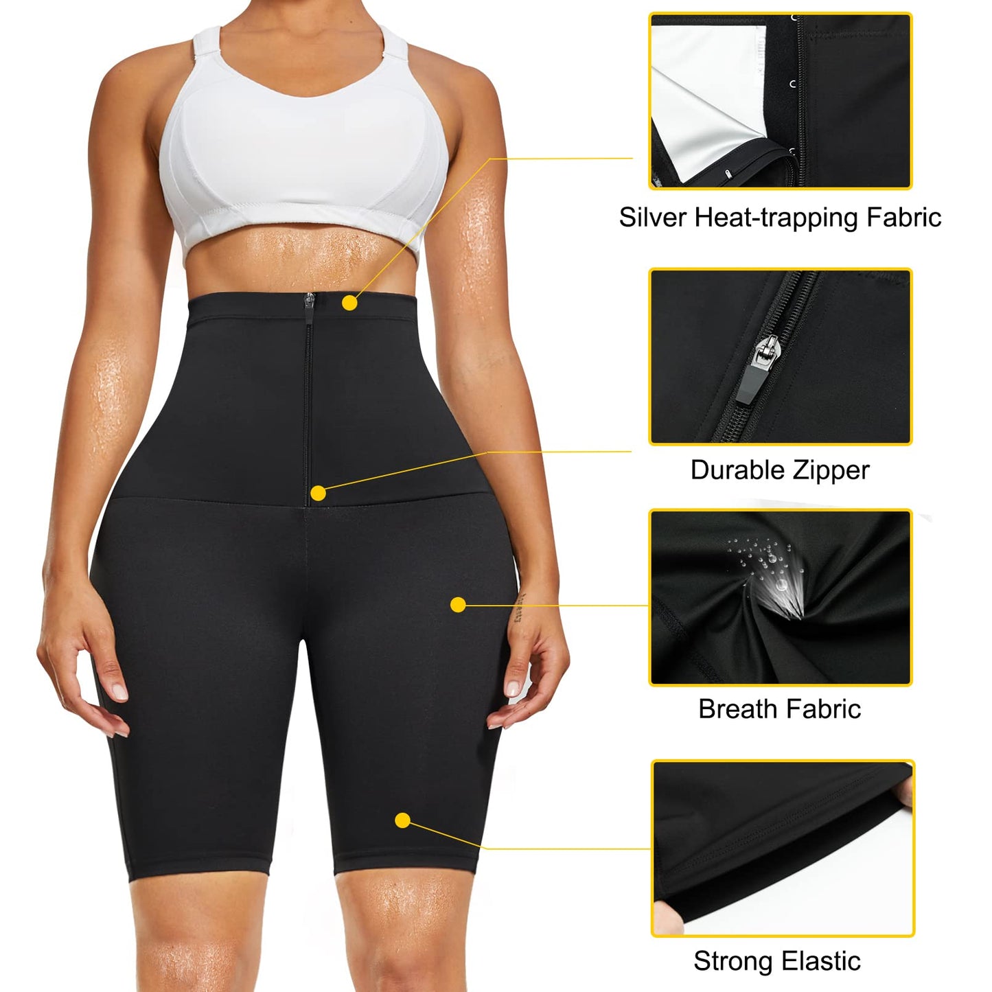 SCARBORO Sauna Sweat Pants for Women High Waist Compression Slimming Weights Thermo Legging Workout Body Shaper Sauna Suit
