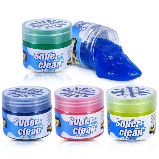 SenseYo 4 Pack Car Cleaning Gel Putty Slime Cleaner for Car Interior Detailing Keyboard Cleaner (Blue Pink Green Yellow)