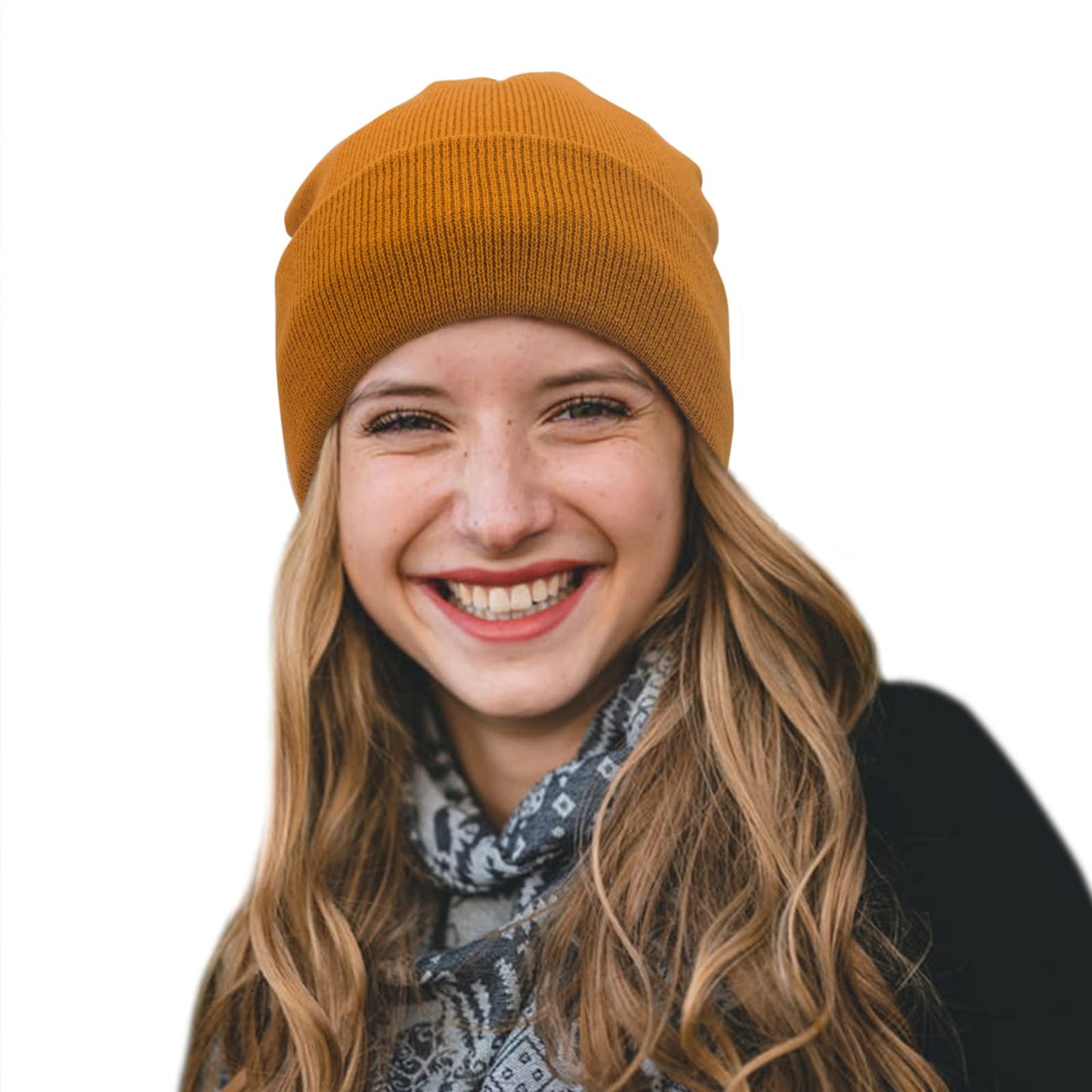 Mukeyo Womens Satin Lined Knit Beanie Hat Winter Warm Cuffed Knitted Silk Lining Hat Soft Cable Skull Cap Caramel