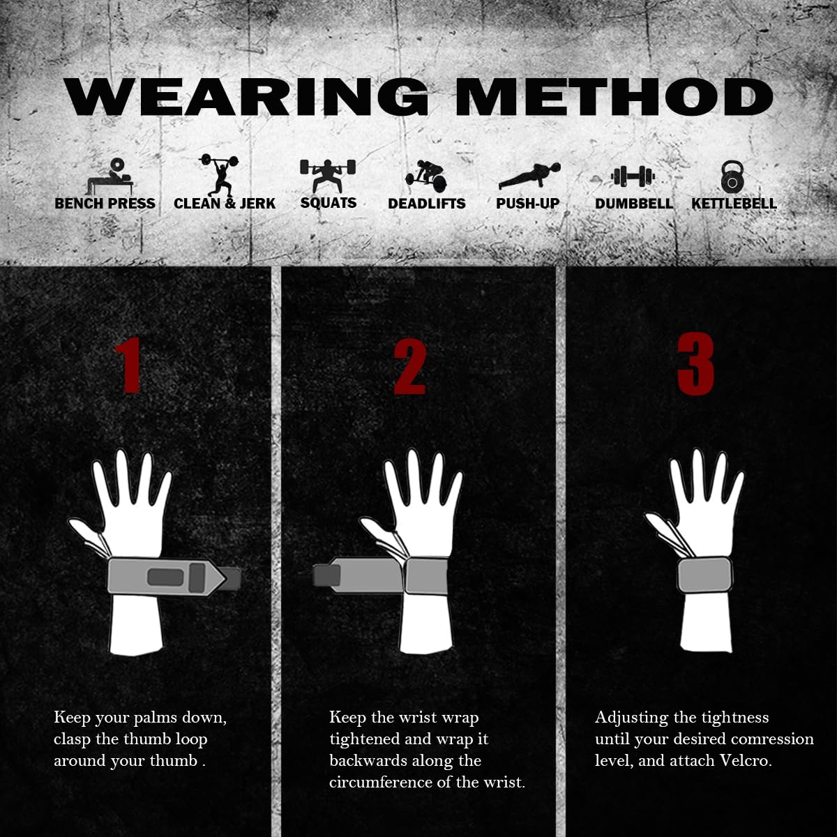 OBBILENC Gym Wrist Wraps, Weightlifting Wrist Straps for Men and Women, Heavy Duty Elastic Cotton Wrist Support Straps for Weight Lifting, Strength Training, Gymnastics and Bodybuilding, Glory Red