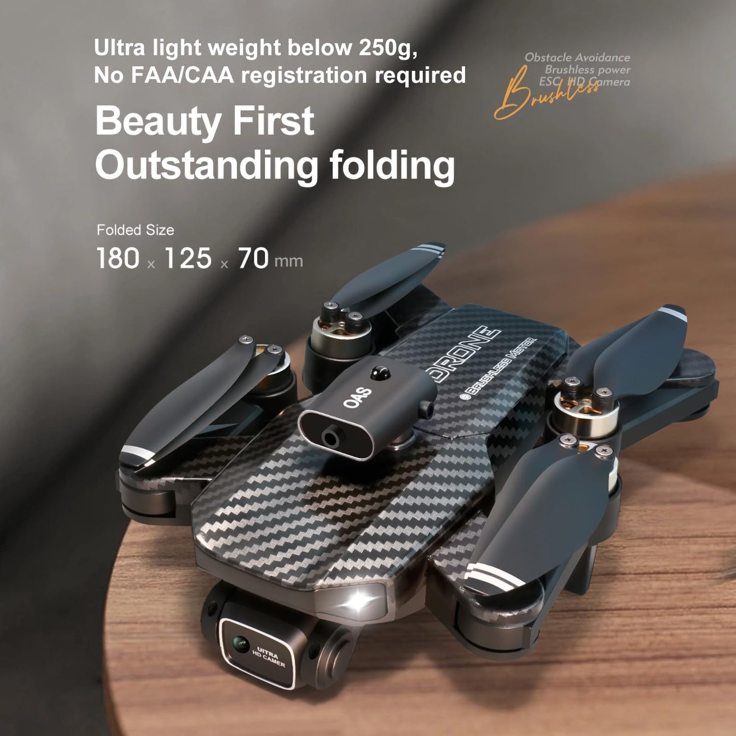1080P HD FPV Foldable Drones with Brushless Motors, Wi-Fi RC Quadcopters featuring Height Adjustment, Six-axis Gyroscope, Gesture-controlled Photography, Video Recording, Headless Mode, Emergency Stop, Trajectory Flight, Gravity Sensing, and Automatic Pho