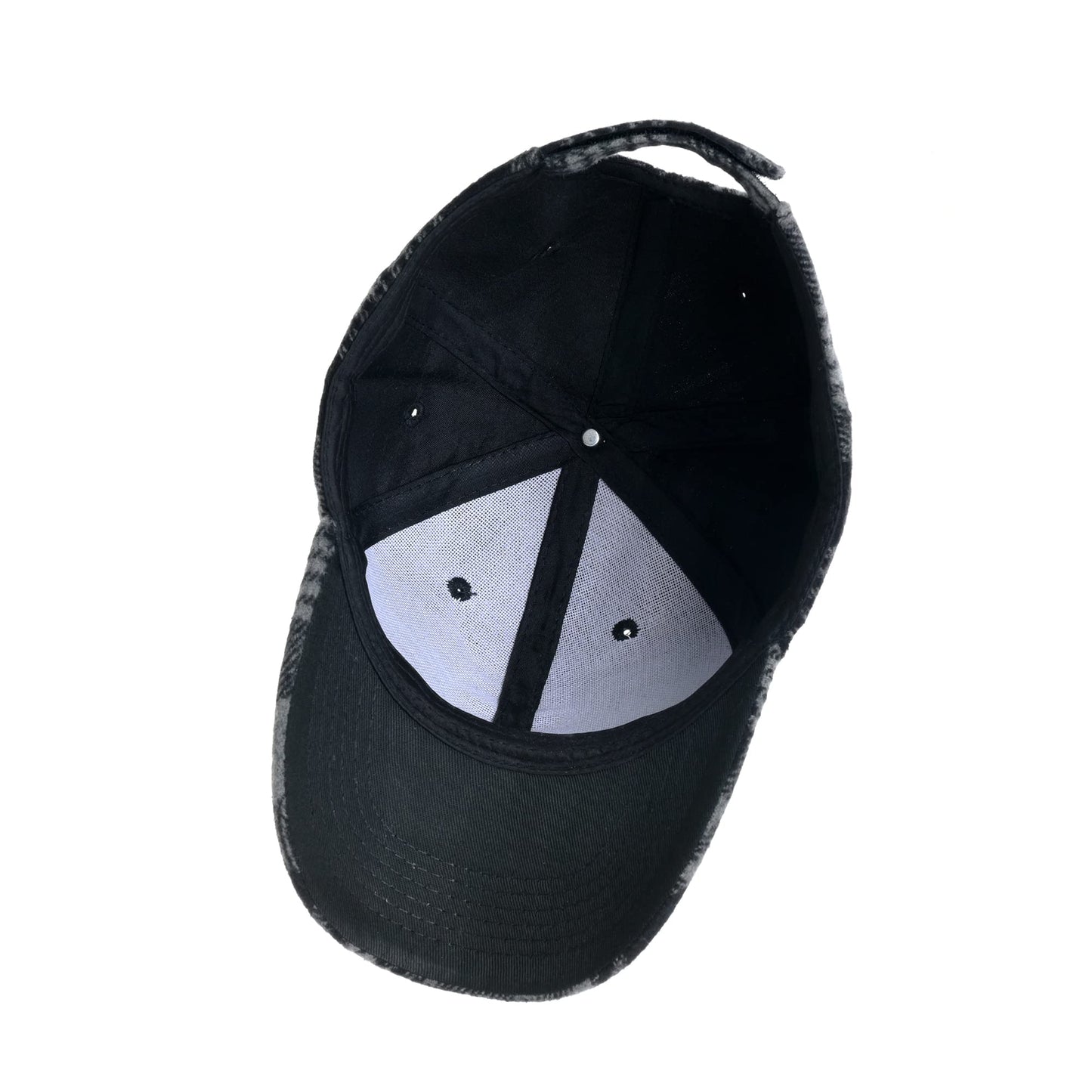 WITHMOONS Plaid Checked Baseball Cap Winter Soft Outdoor Dad Hat YZ10098 (Black)
