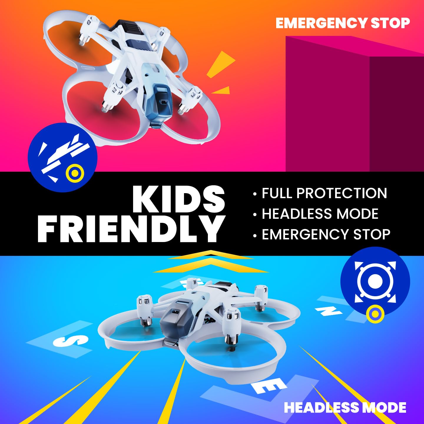 HISINGY Firefly EX Tiny Drones for Kids, Mini Micro Nano Indoor RC Quadcopter for Age 10-15 12-14 Boys,Kids Drone with 3 Speeds,Altitude Hold, 360°Flip, Headless Mode,Long Flight Time