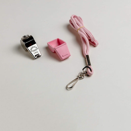 American Whistle Corporation American Classic Whistle - 126 db Solid Brass Whistle with Lanyards and Safe-T-Tip - Made in America (Pink)